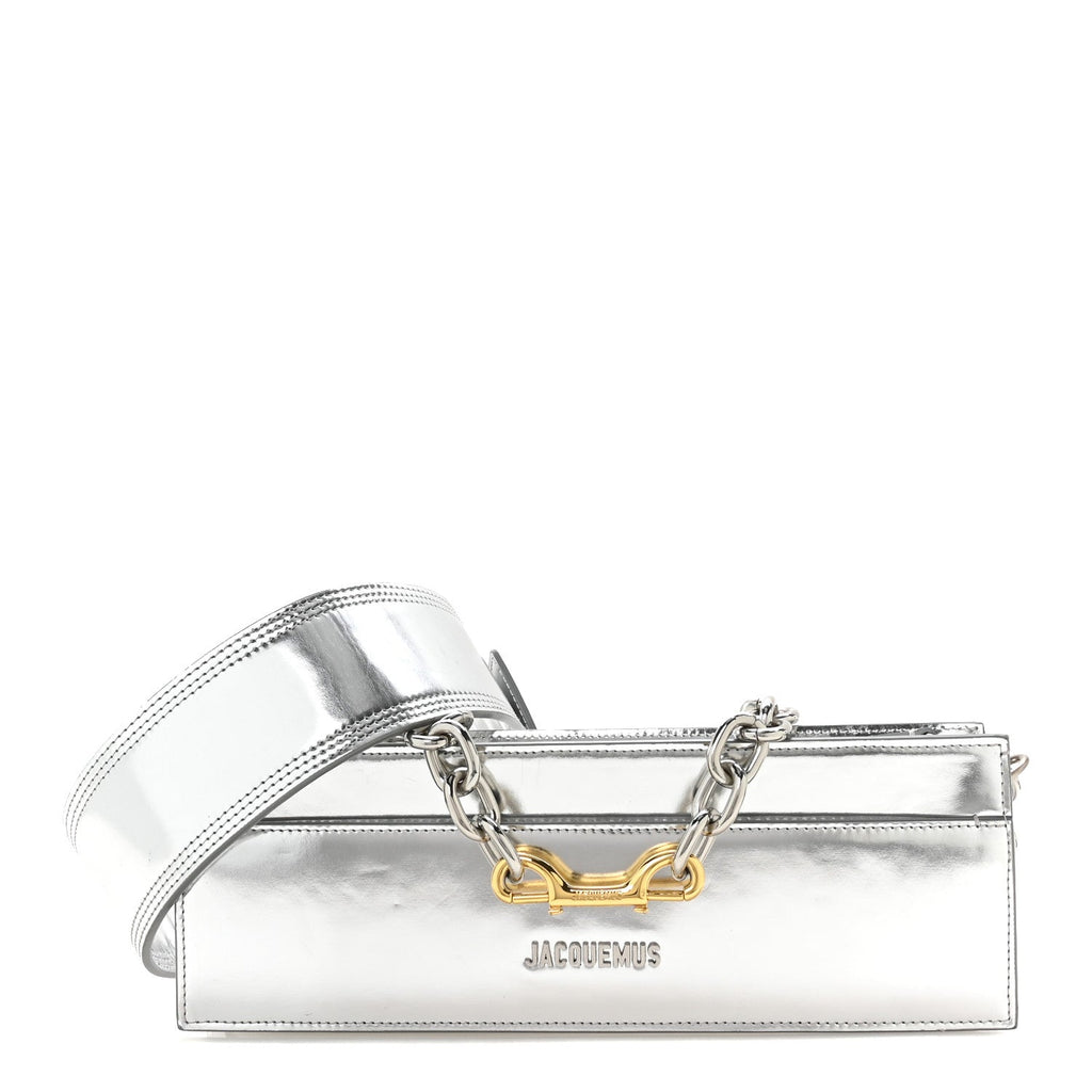 Metallic Calfskin Le Sac Ciuciu Silver