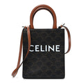 Triomphe Canvas Calfskin Mini Vertical Cabas Tan
