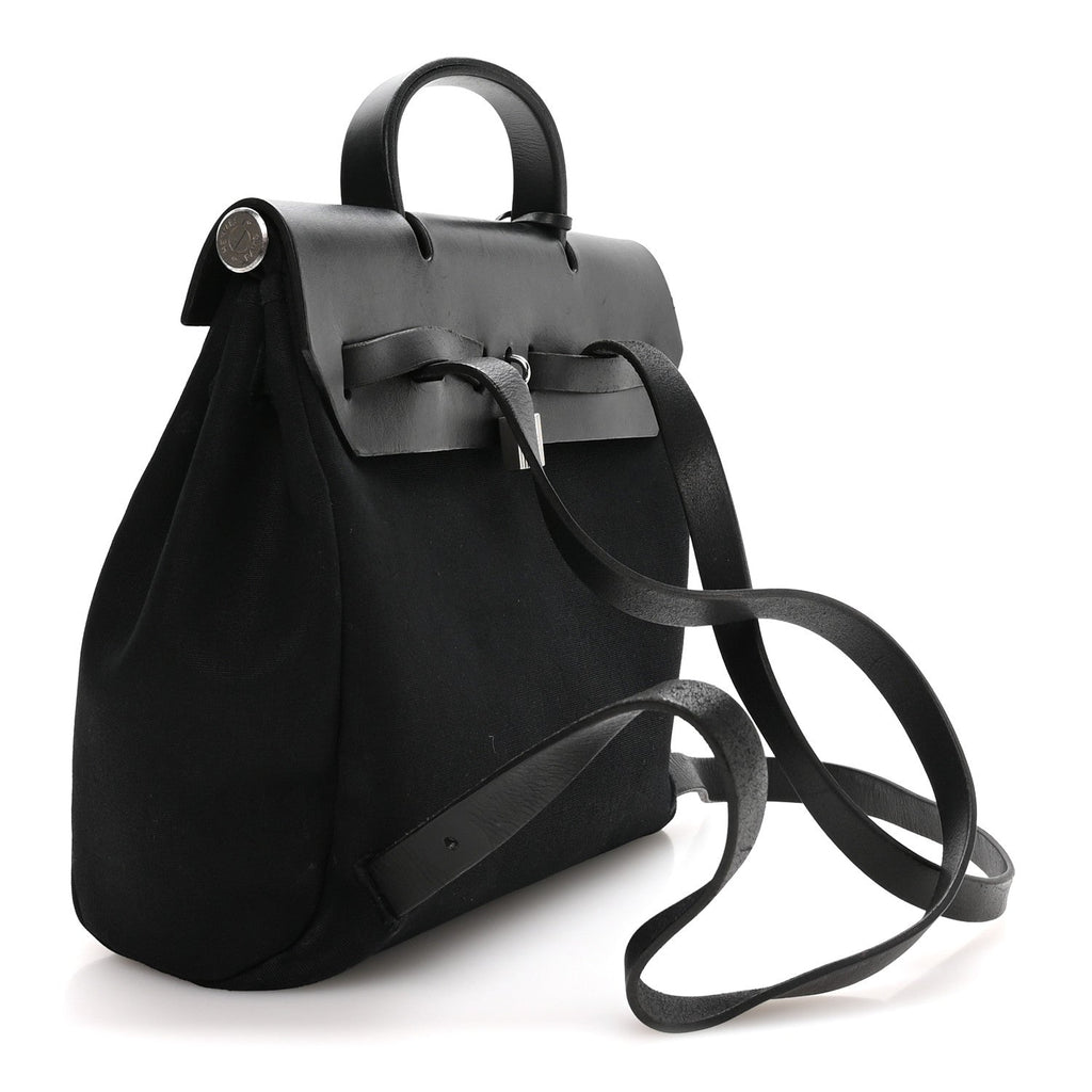 Toile Vache Calfskin Herbag 30 PM Backpack Black