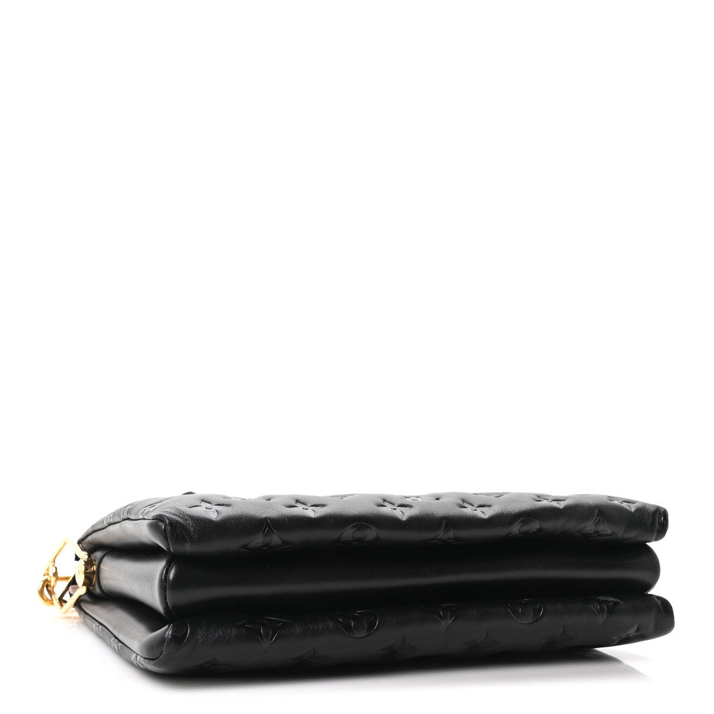 Lambskin Embossed Monogram Coussin PM Black