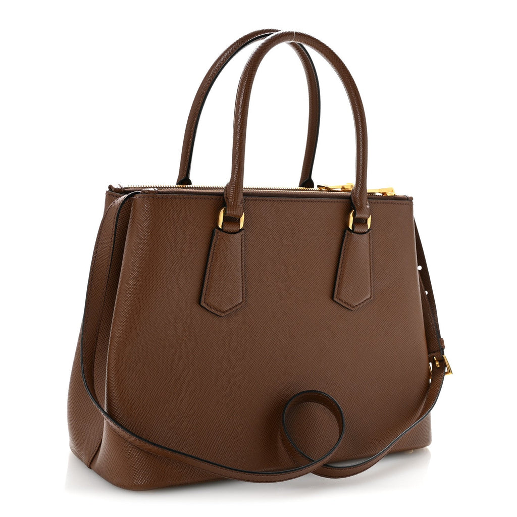 Saffiano Cuir Medium Galleria Double Zip Tote Palissandro