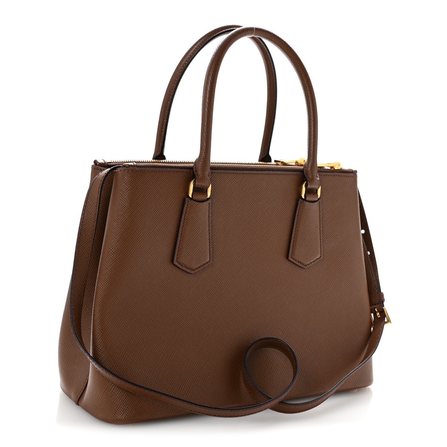 Saffiano Cuir Medium Galleria Double Zip Tote Palissandro