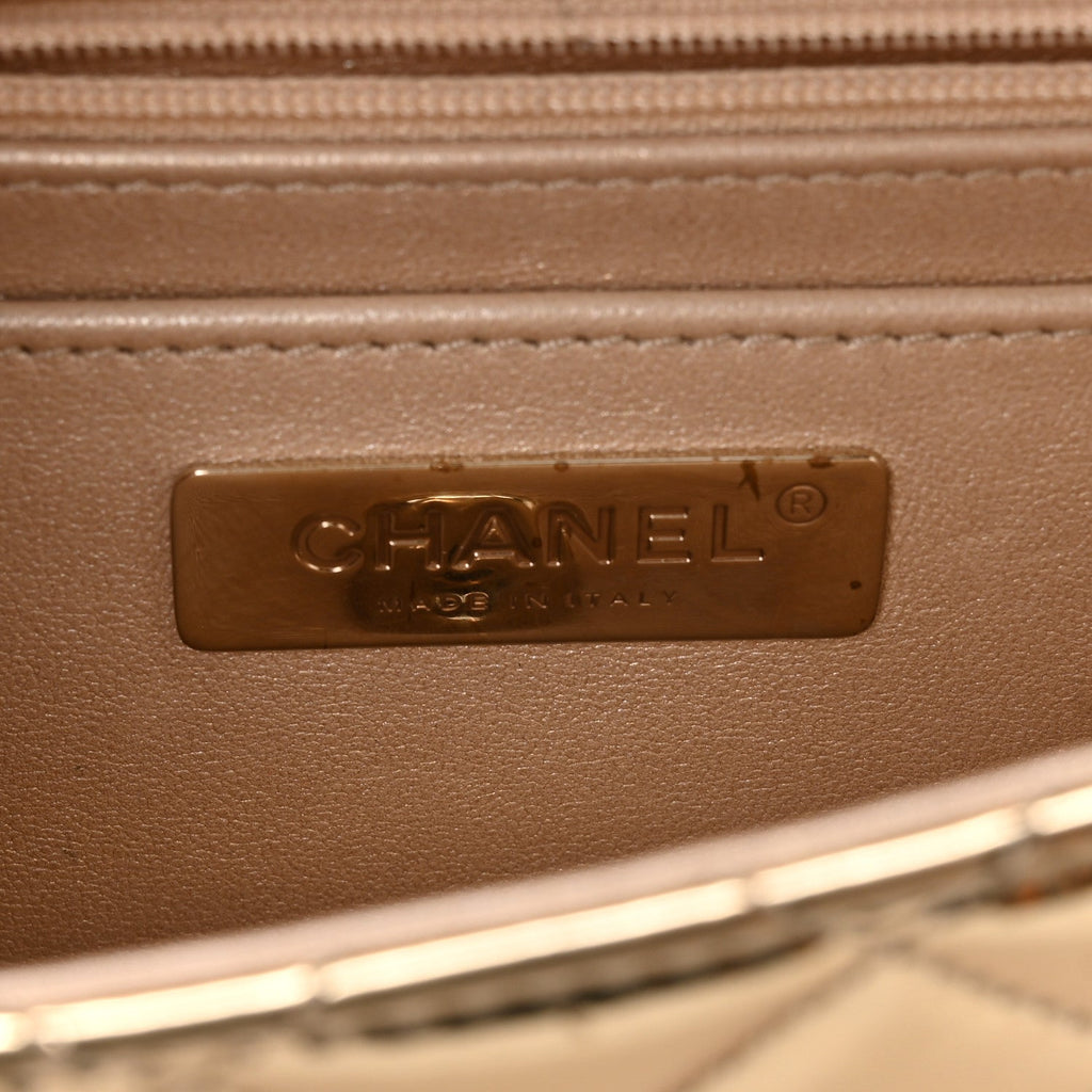 Mirror Calfskin Metallic Calfskin Medium Hollywood Boulevard Flap With Star Coin Purse Light Gold