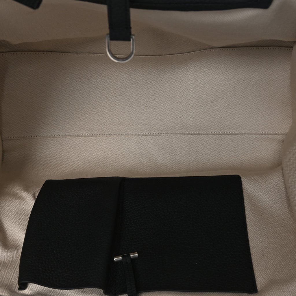 Matte Grained Calfskin Marlo Tote Black