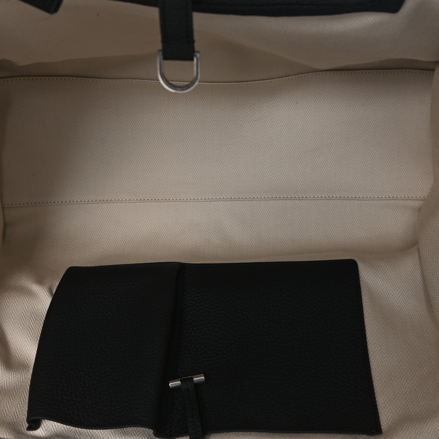 Matte Grained Calfskin Marlo Tote Black