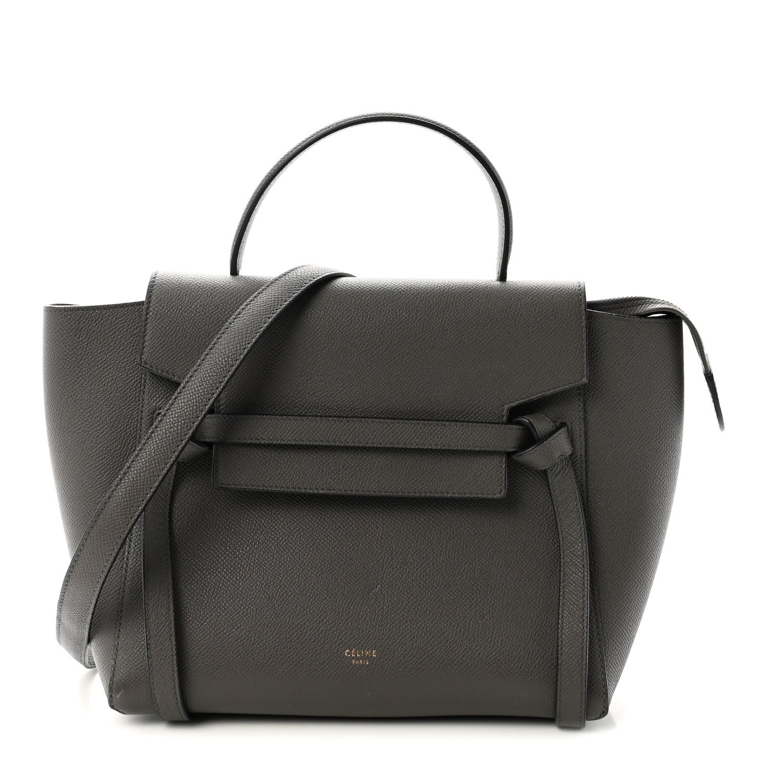 Grained Calfskin Micro Belt Bag Grey