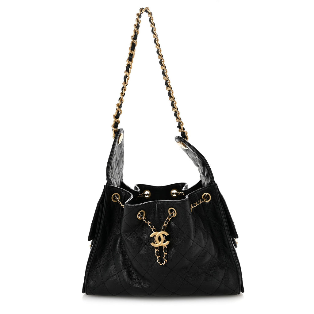 Caviar Quilted Small Chanel 25 Handbag Black