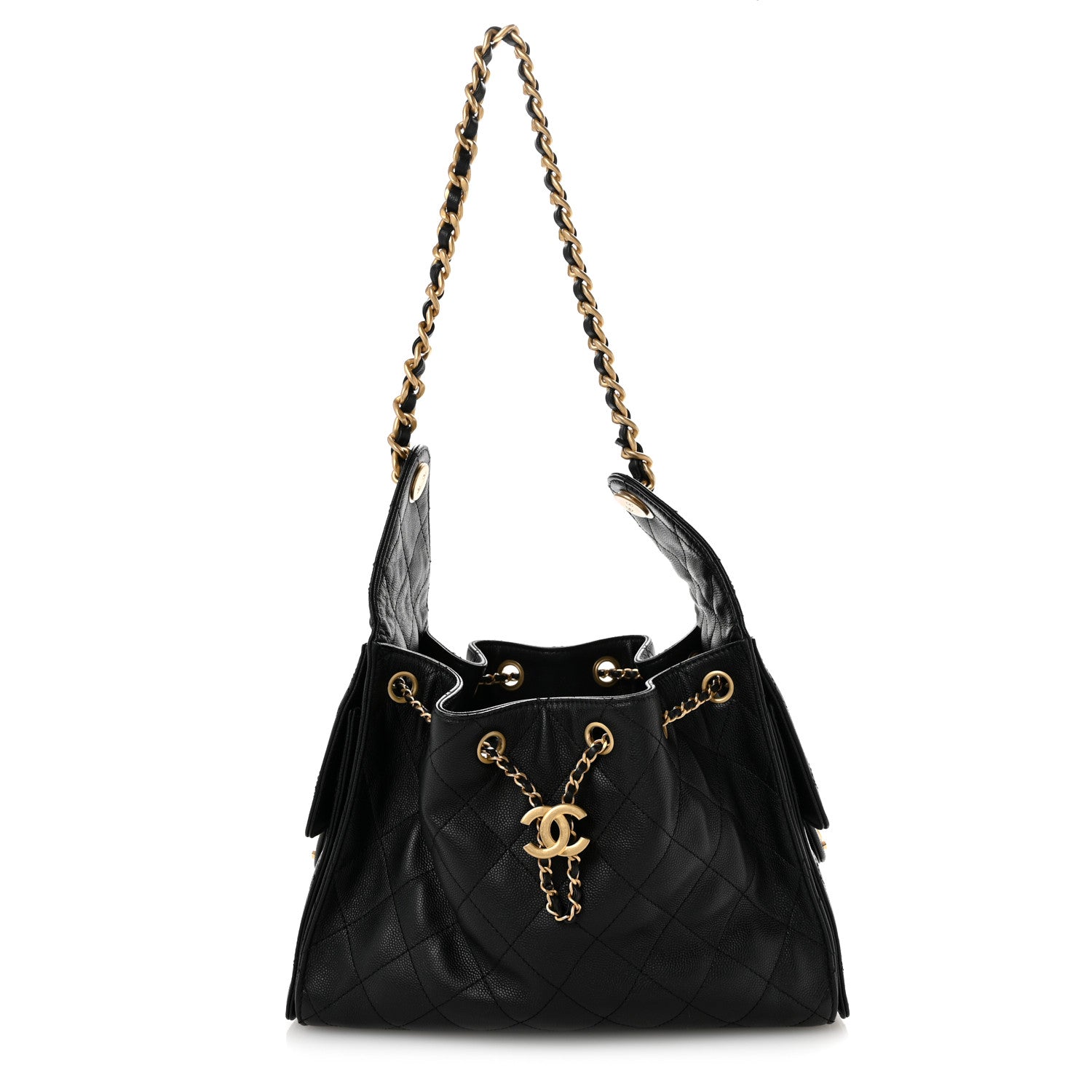 Caviar Quilted Small Chanel 25 Handbag Black