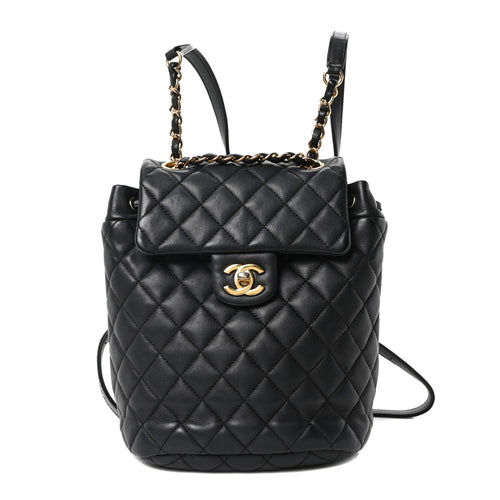 Calfskin Quilted Mini Urban Spirit Backpack Black