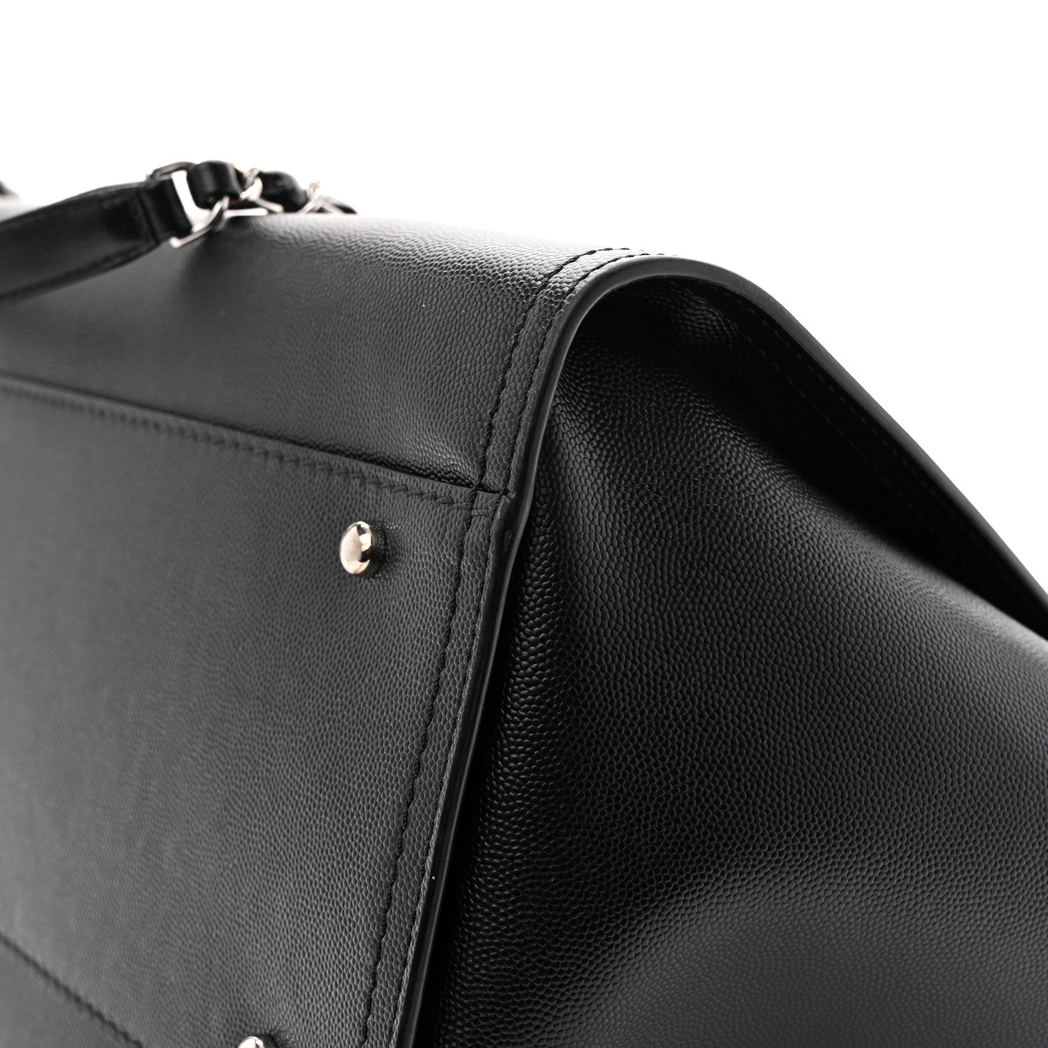 Caviar Medium Studded Deauville Tote Black
