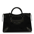 Smooth Calfskin Metallic Patent Giant 12 Silver Hardware City Vert Poker Fonce