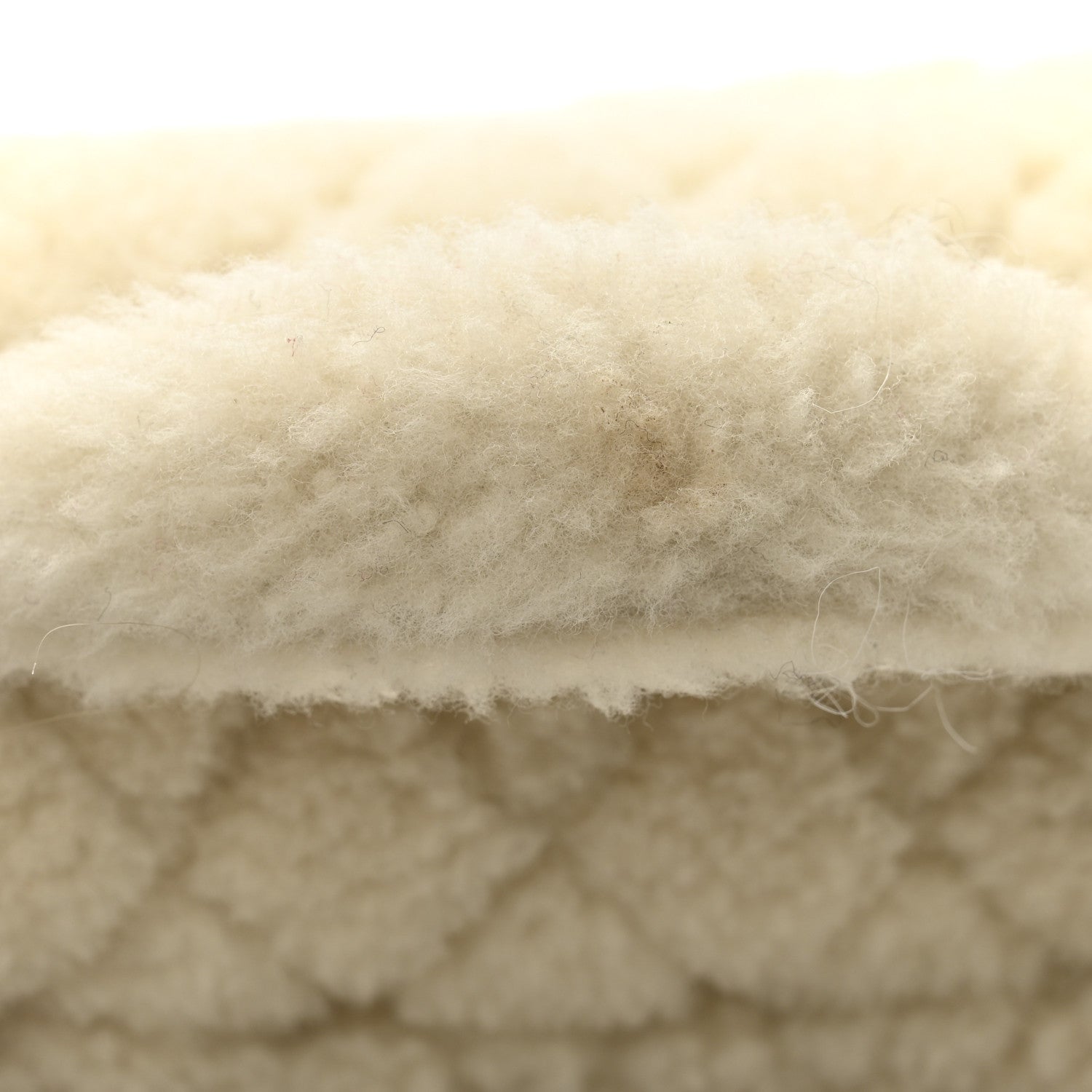 Shearling Quilted Mini Top Handle Rectangular Flap Ecru