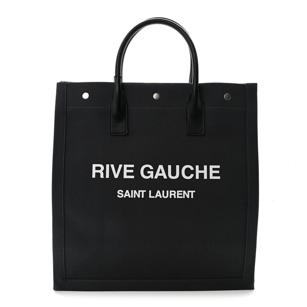 Linen Calfskin Rive Gauche North South Tote Grey