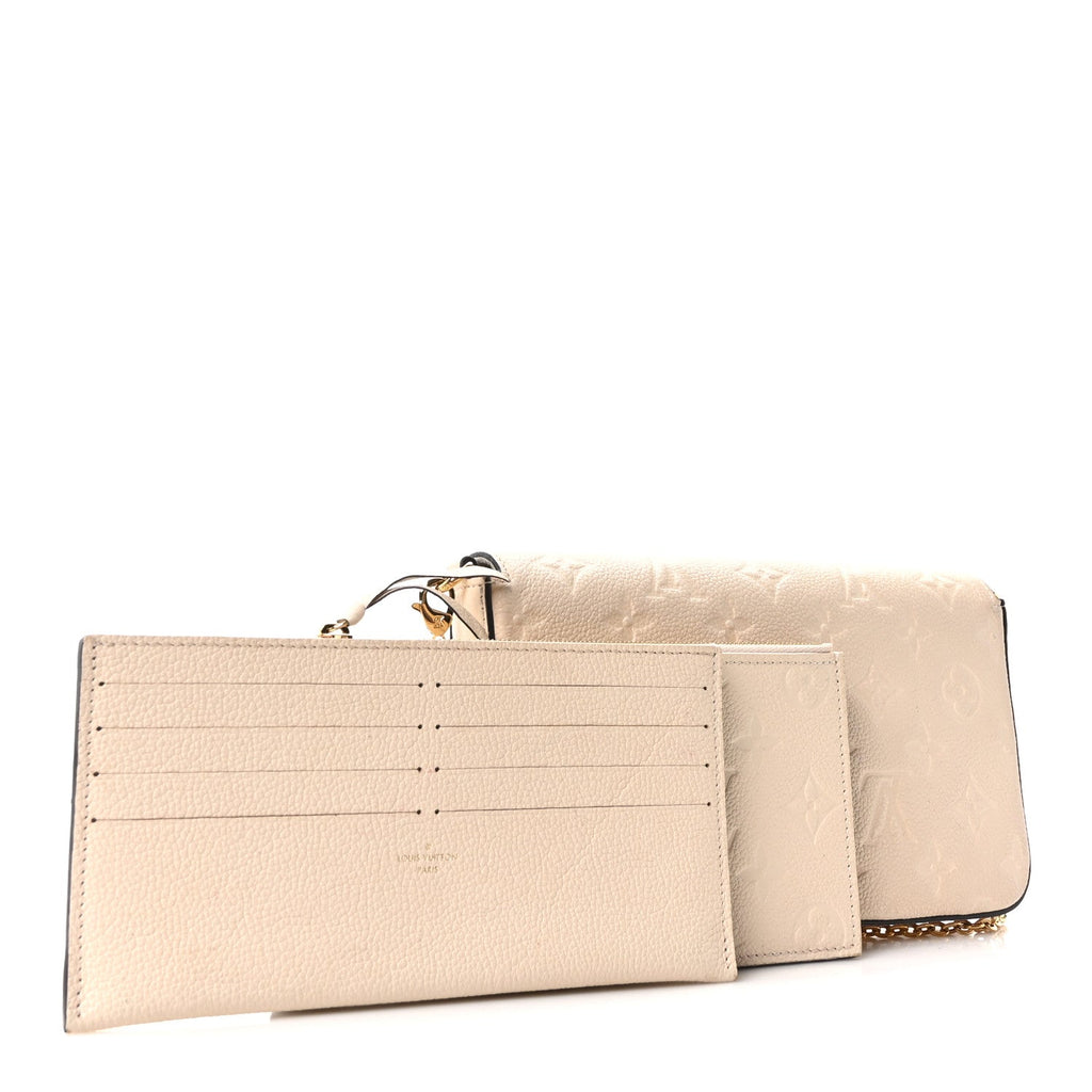 Empreinte Pochette Felicie Chain Wallet Cream