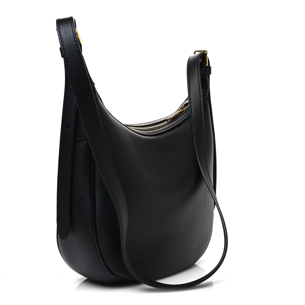 Supple Calfskin Cuir Triomphe Small Heloise Shoulder Bag Black