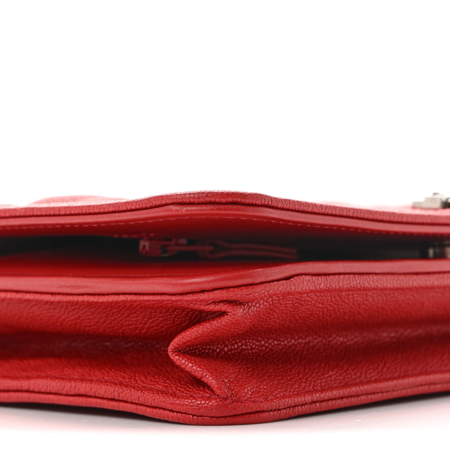 Caviar Quilted Boy Wallet On Chain WOC Red