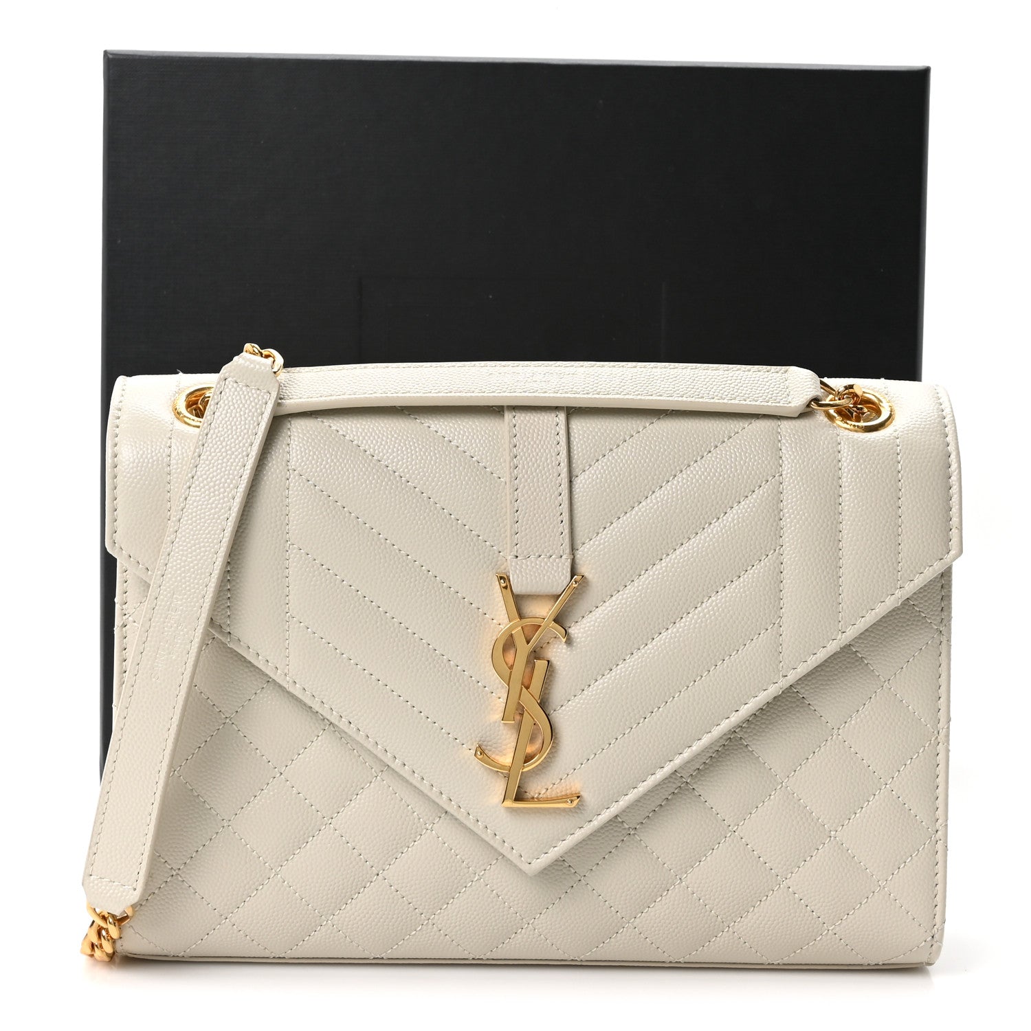 Grain De Poudre Textured Mixed Matelasse Medium Triquilt Monogram Satchel Crema Soft