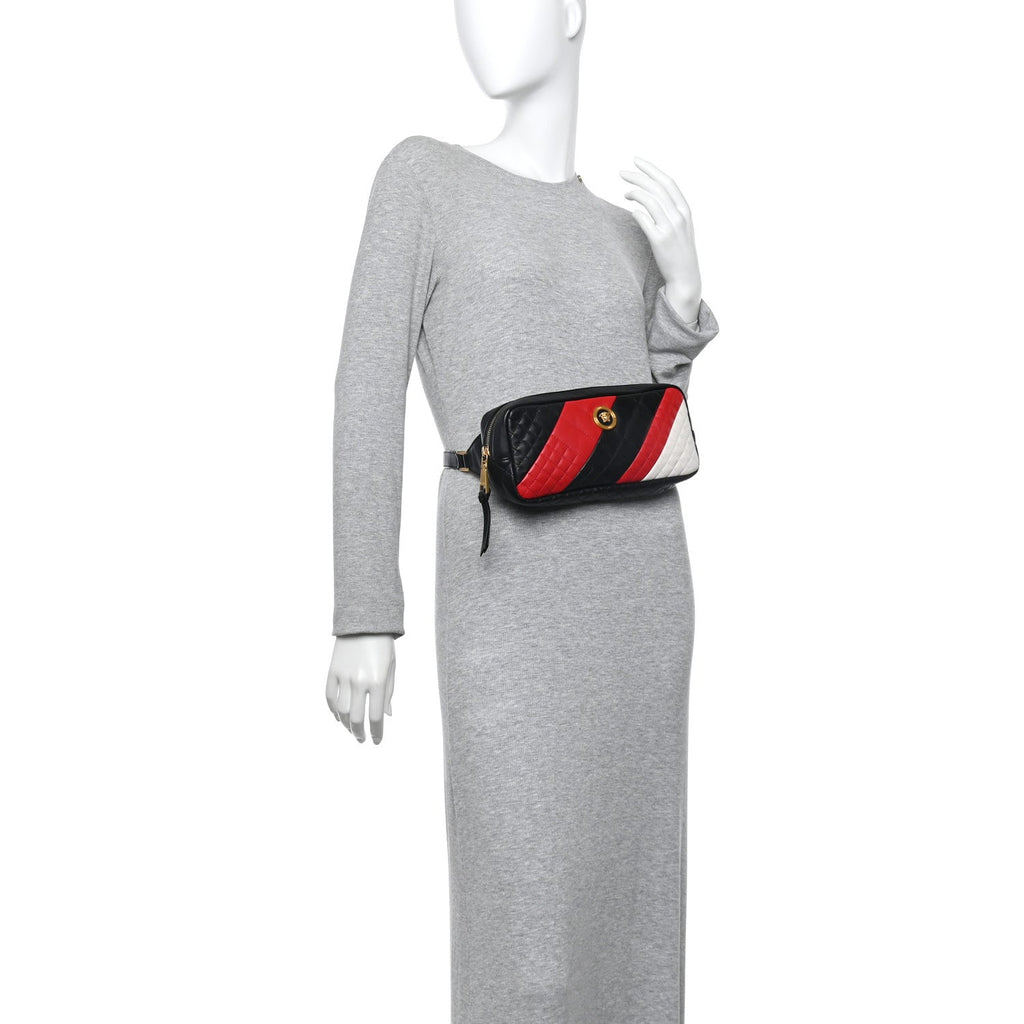 Nappa Barocco Quilted Vanitas Medea Belt Bag Black Red White