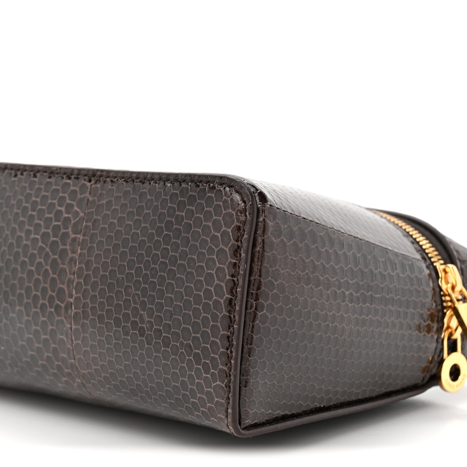 Water Snakeskin L19 Extra Pocket Pouch Dark Chocolate Licorice