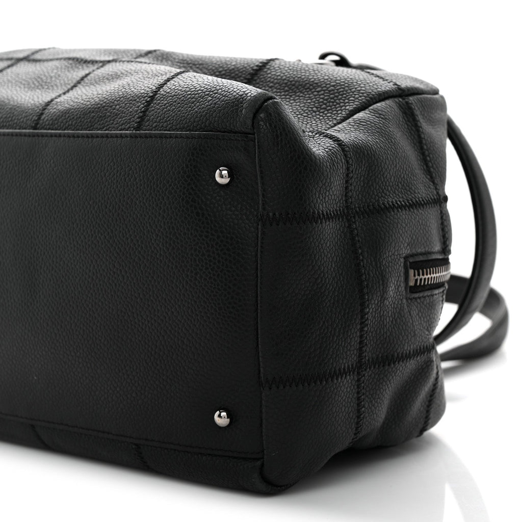 Caviar Square Stitched Bowler Black