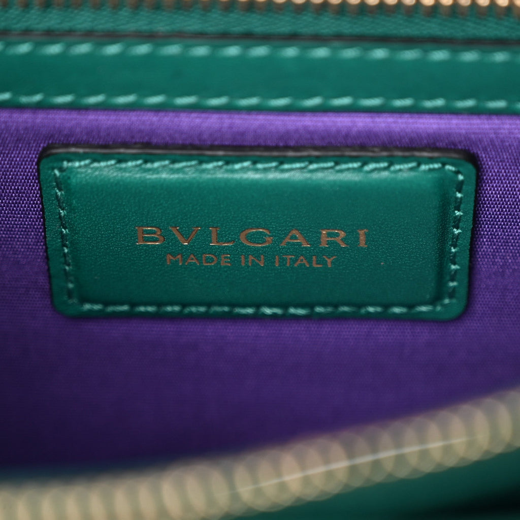 Calfskin Serpenti Forever Snake Strap Crossbody Bag Emerald Green