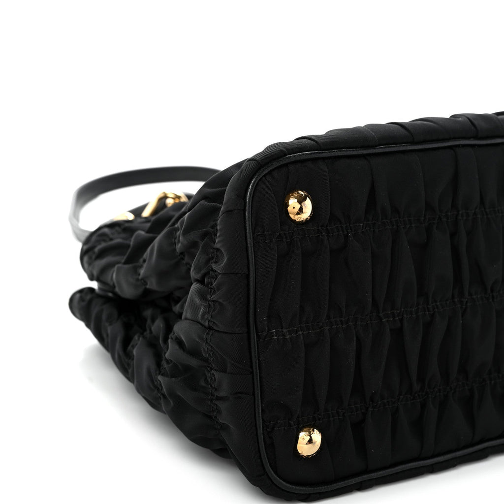 Tessuto Nylon Gaufre Small Tote Black