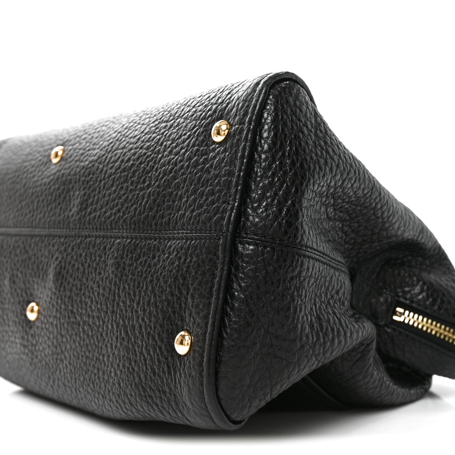 Pebbled Calfskin Large Chameleon Tote  Black