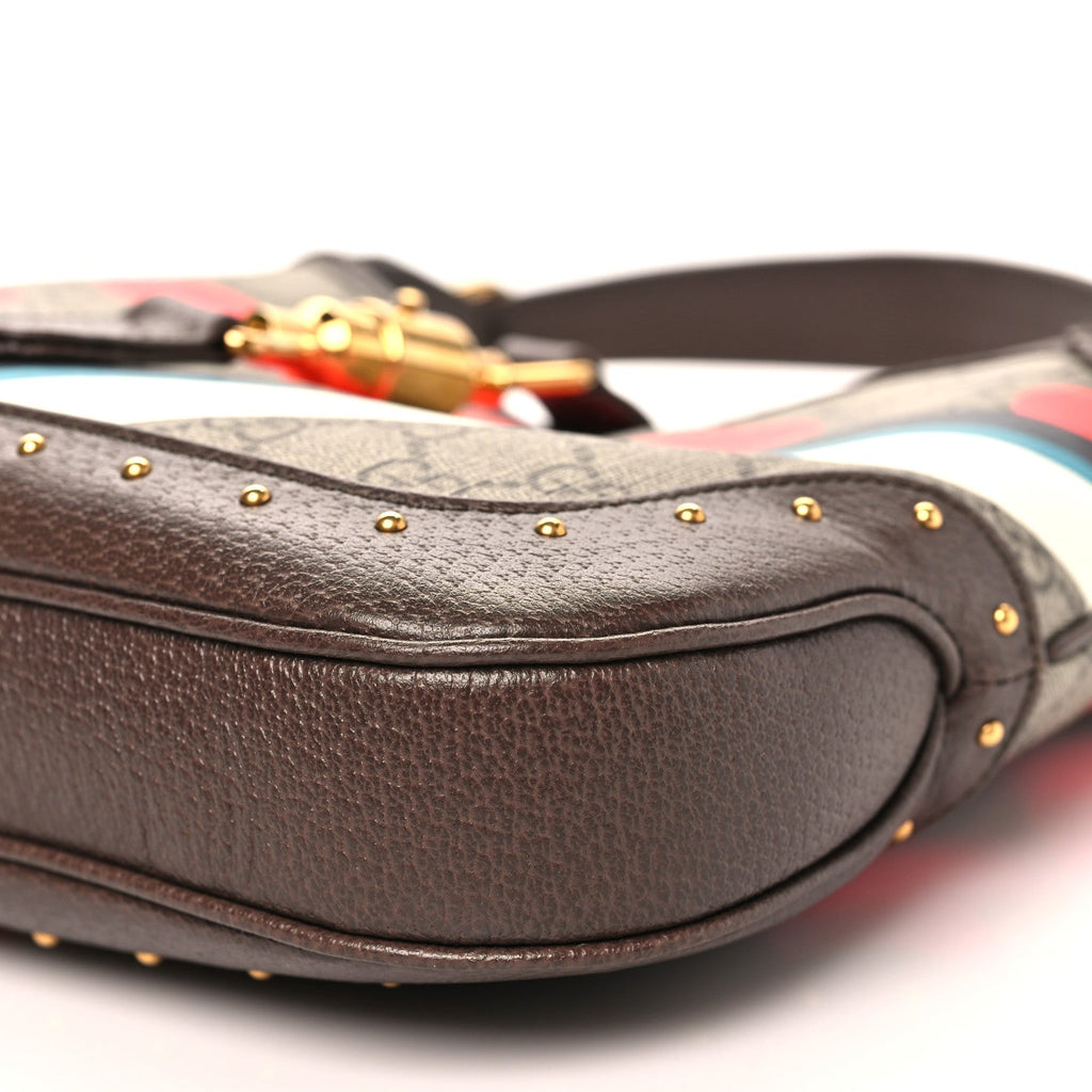 GG Supreme Monogram Web Geometric Small Jackie 1961 Beige Multicolor Brown Sugar