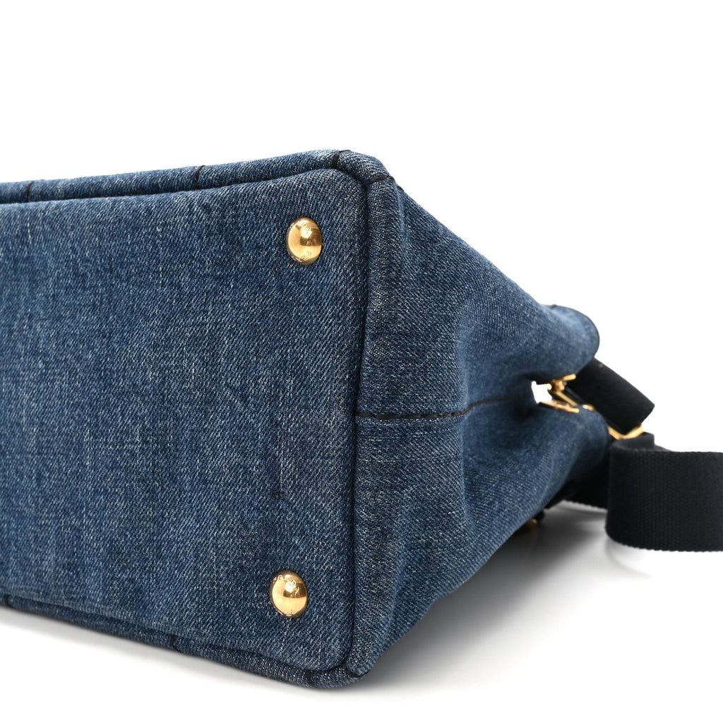 Denim Small Logo Tote Bleu