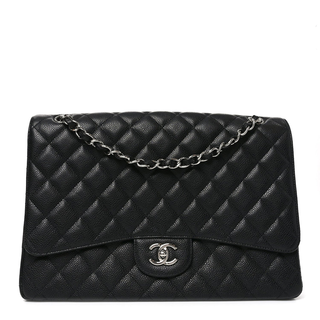 Caviar Quilted Maxi Single Flap Black