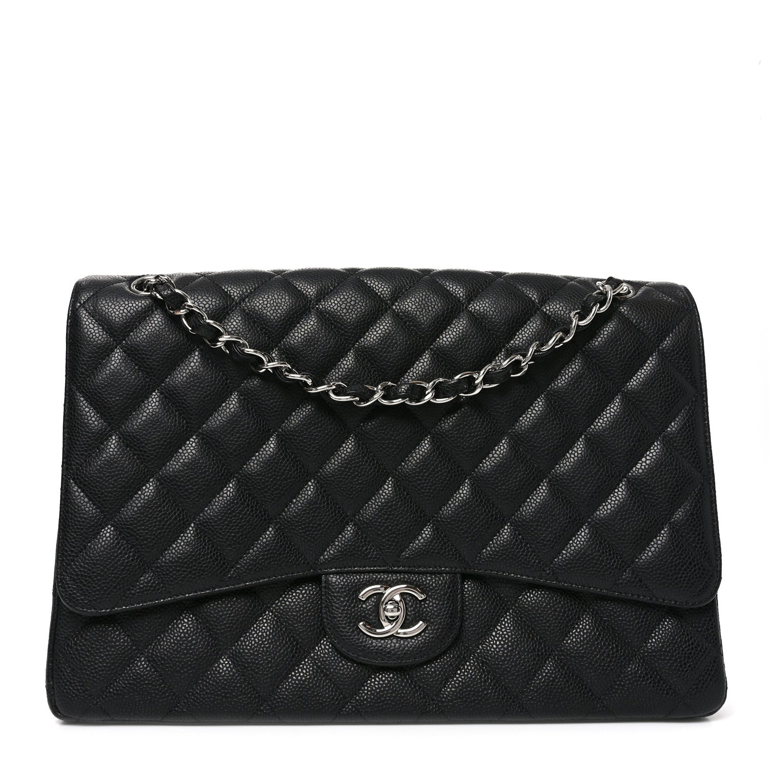 Caviar Quilted Maxi Single Flap Black