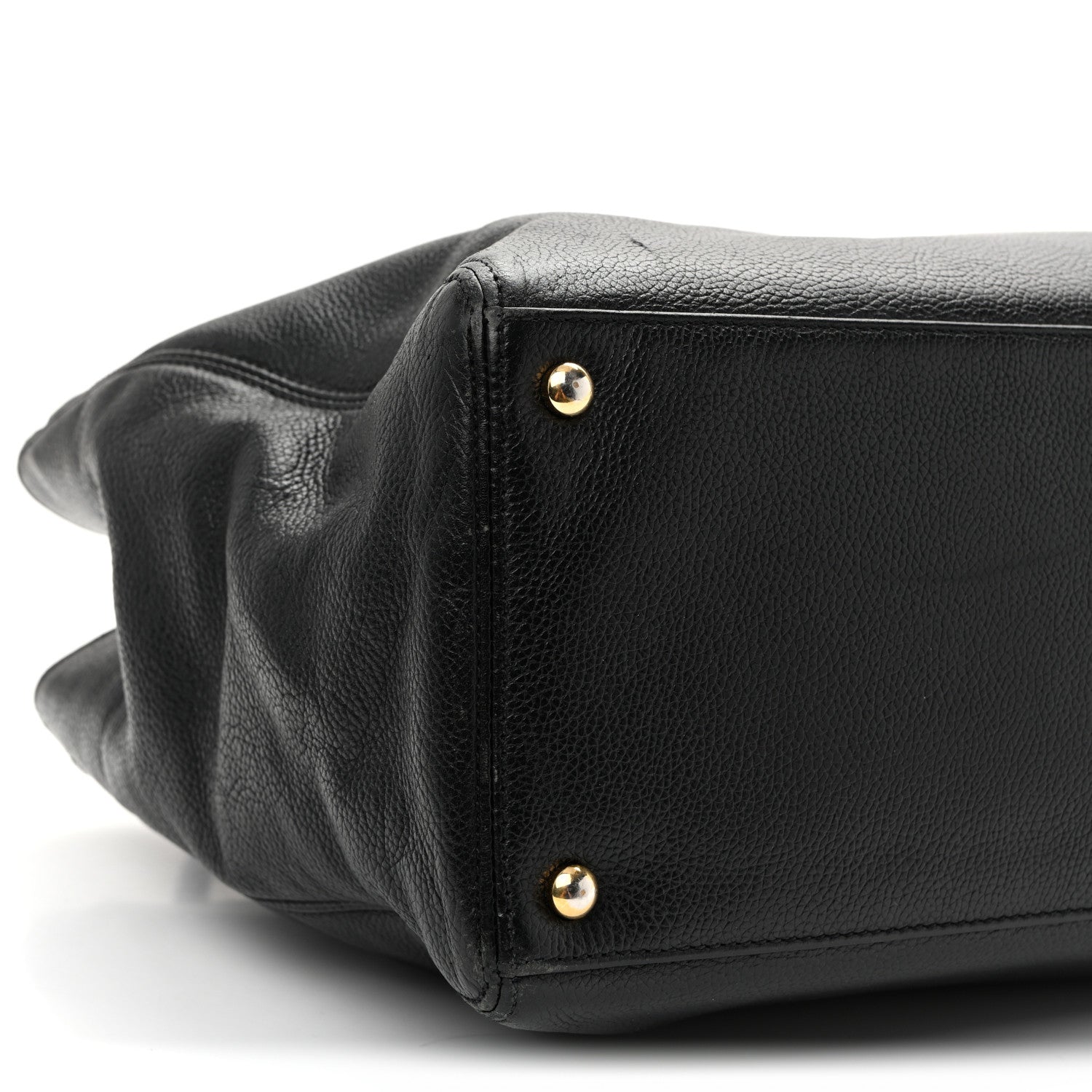Calfskin Cerf Executive Shopper Tote Black