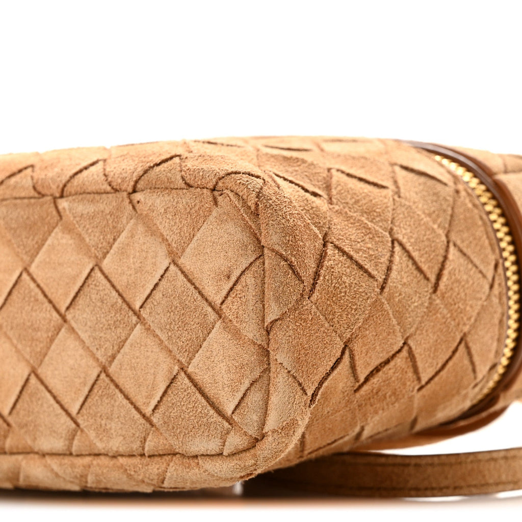 Suede Intrecciato Bang Bang Vanity Case Amber