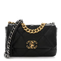 Lambskin Quilted Medium Chanel 19 Flap Black