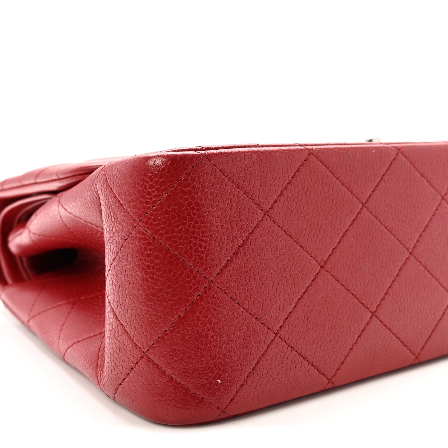 Caviar Quilted Jumbo Double Flap Red