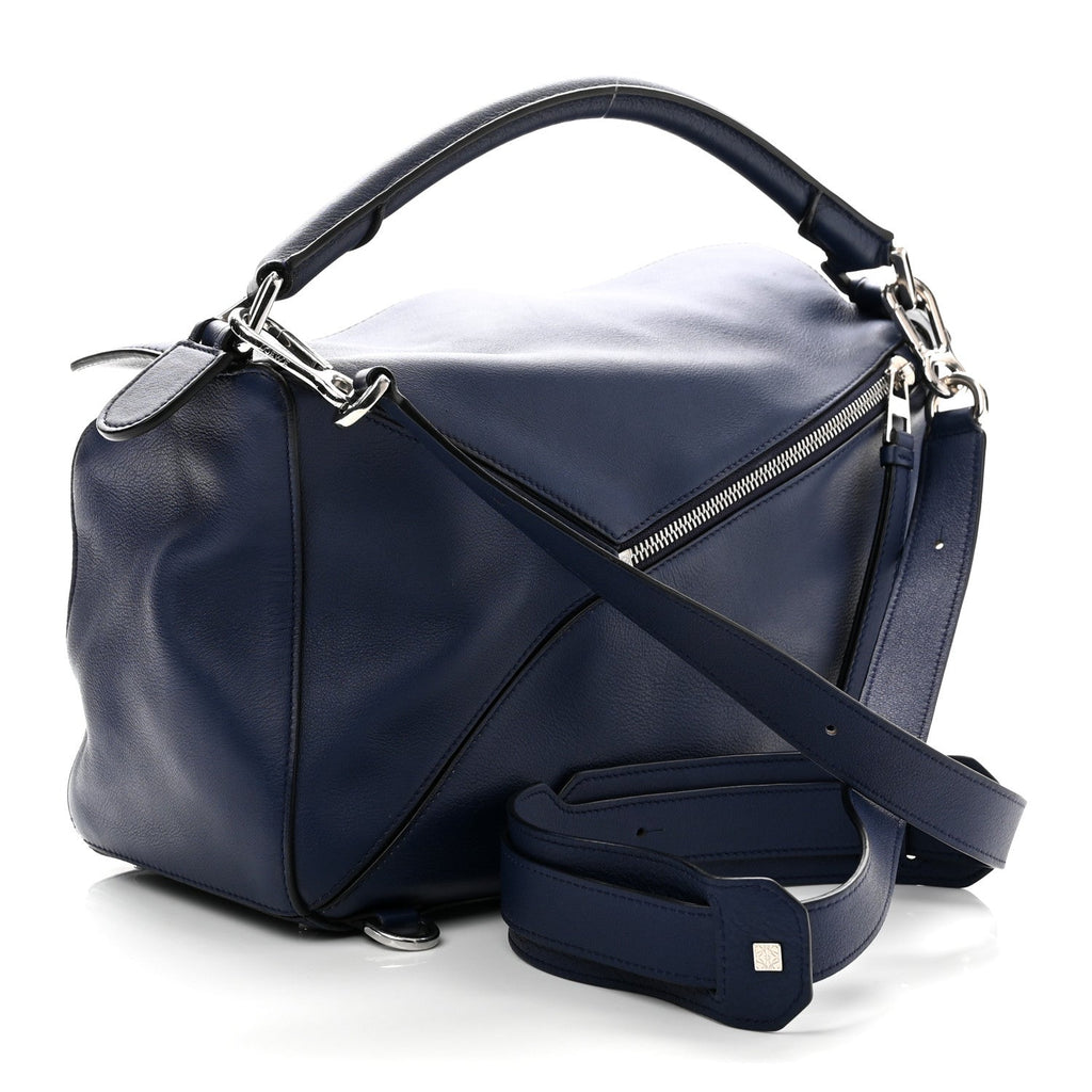 Calfskin Medium Puzzle Bag Marine