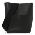 Soft Grained Calfskin Sangle Bucket Bag Black