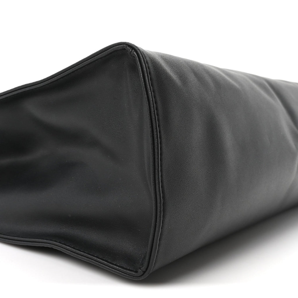 Vegan Leather Medium Shopping Bag Black
