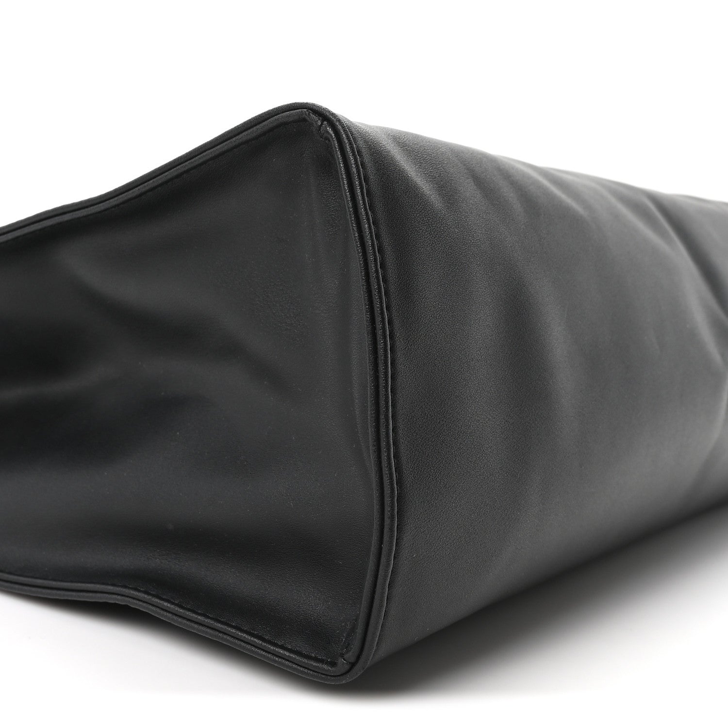 Vegan Leather Medium Shopping Bag Black