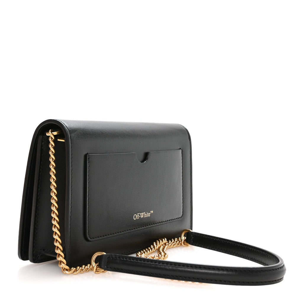 OFF WHITE Calfskin Jitney 0.5 Shoulder Bag Black