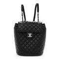 Lambskin Quilted Small Urban Spirit Backpack Black