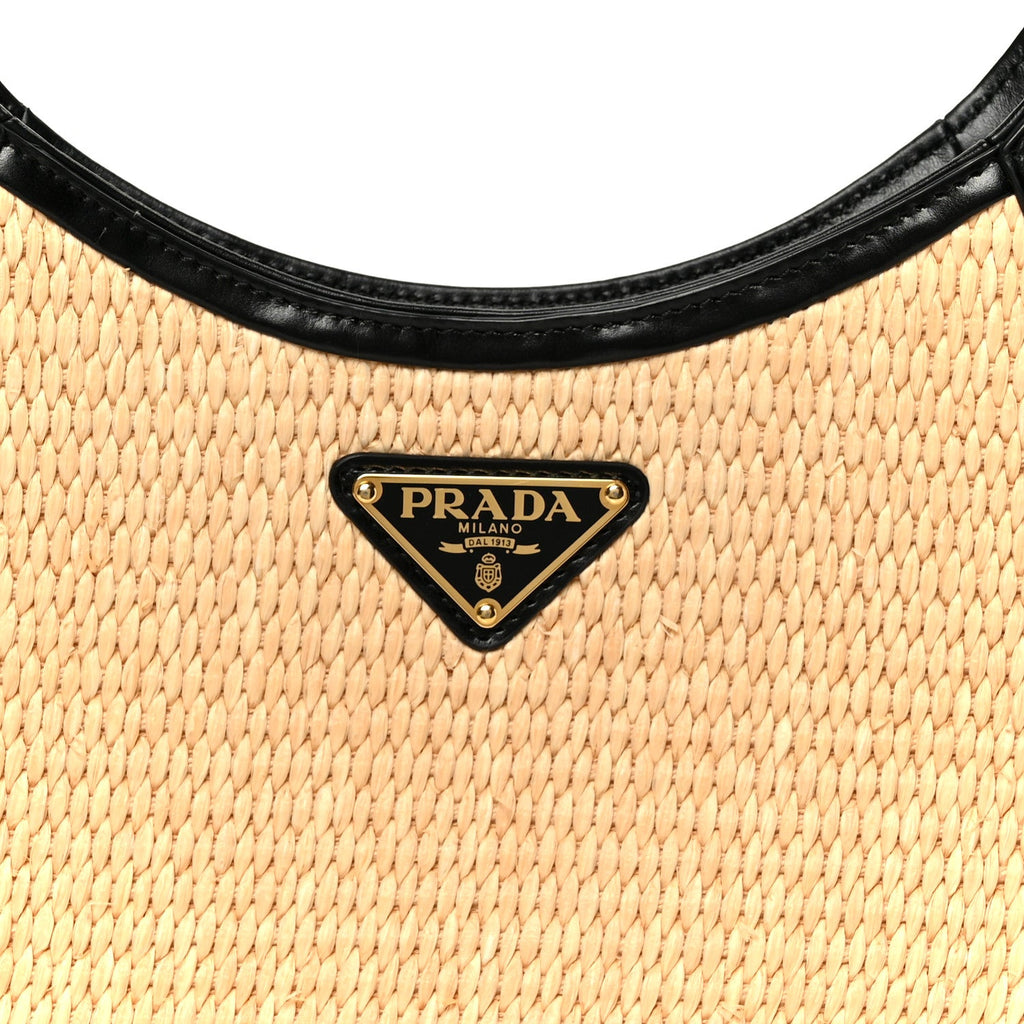 Paglia Spazzolato Shoulder Bag Naturale Black