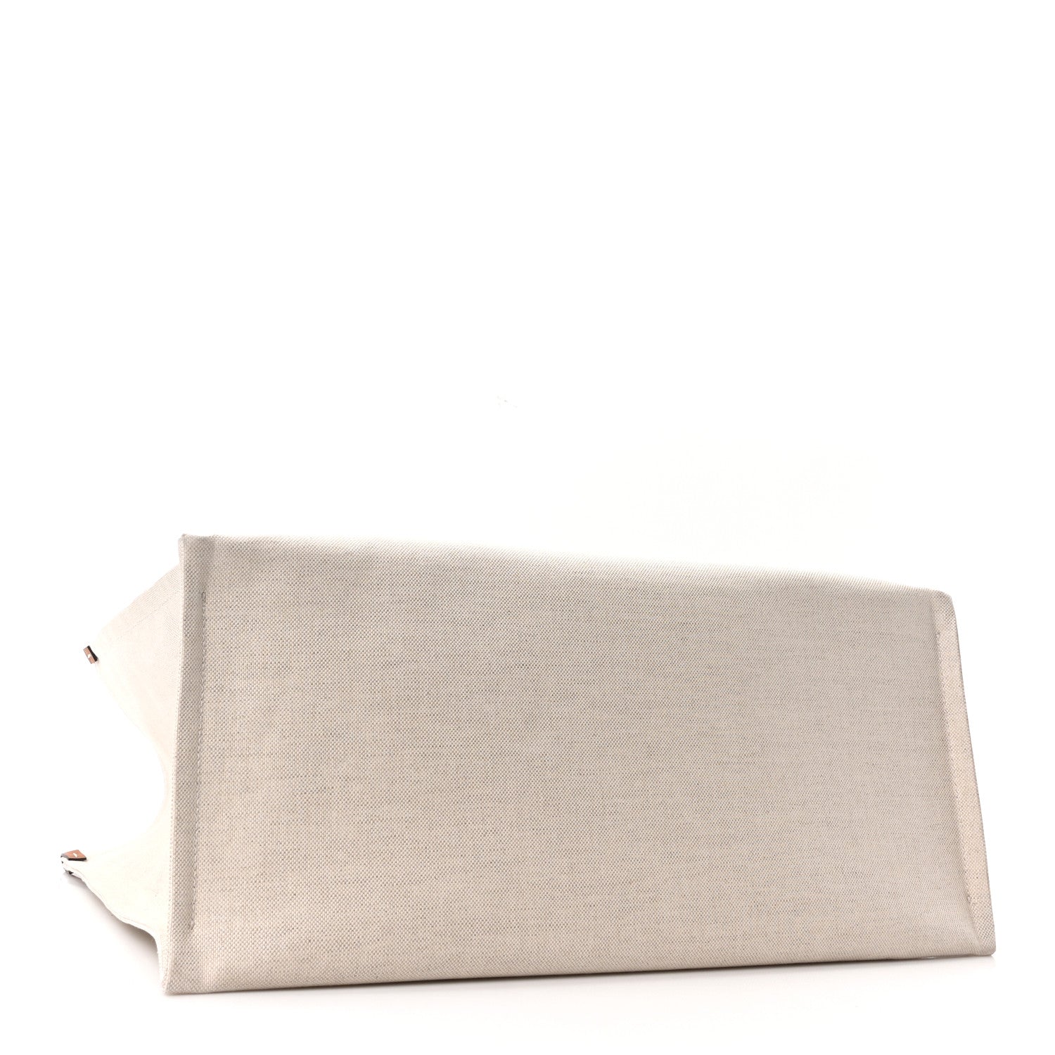 Canvas Calfskin Logo Maxi Tote Bag Beige Light Brown