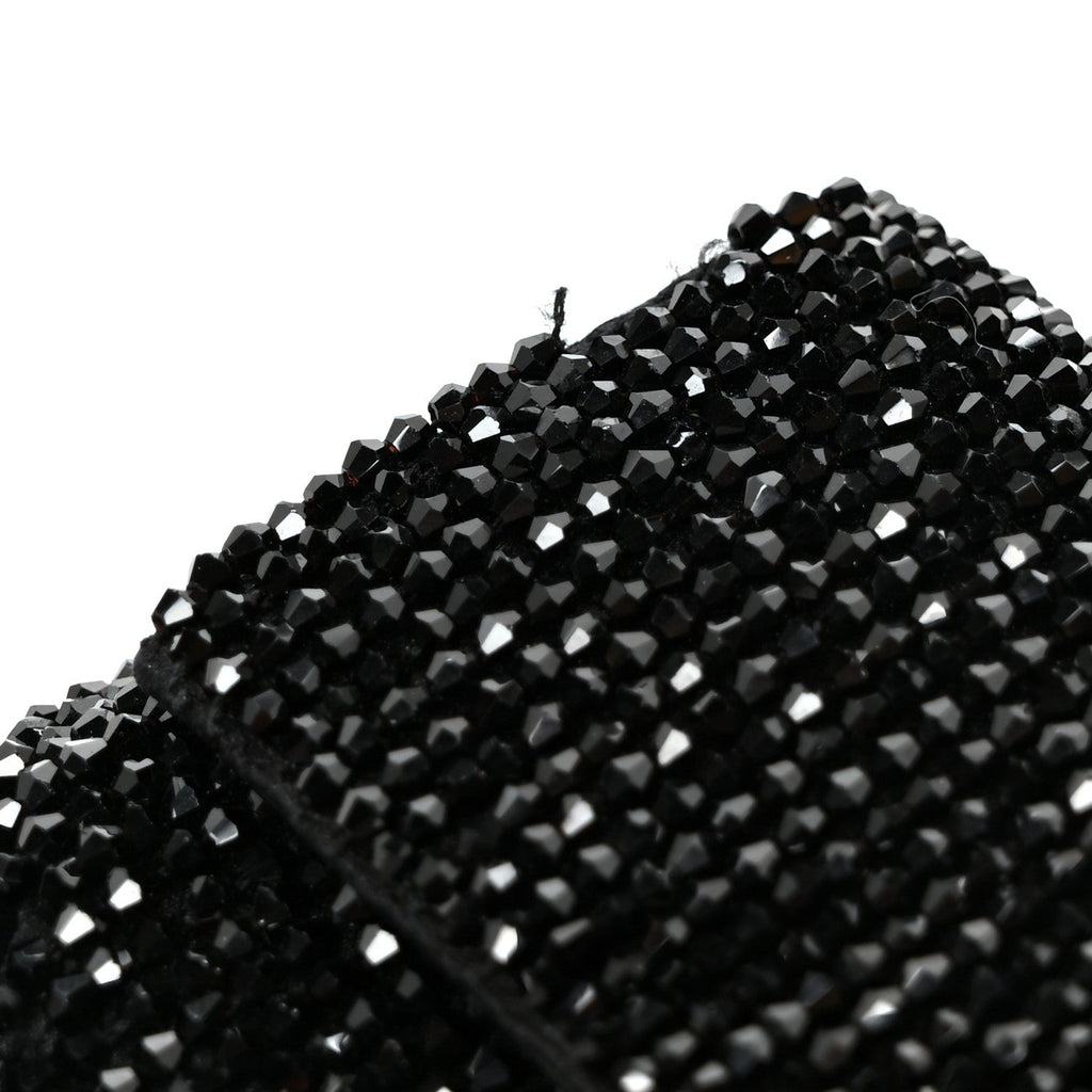 Crystal Vitello King Beaded Nano Baguette Charm Black