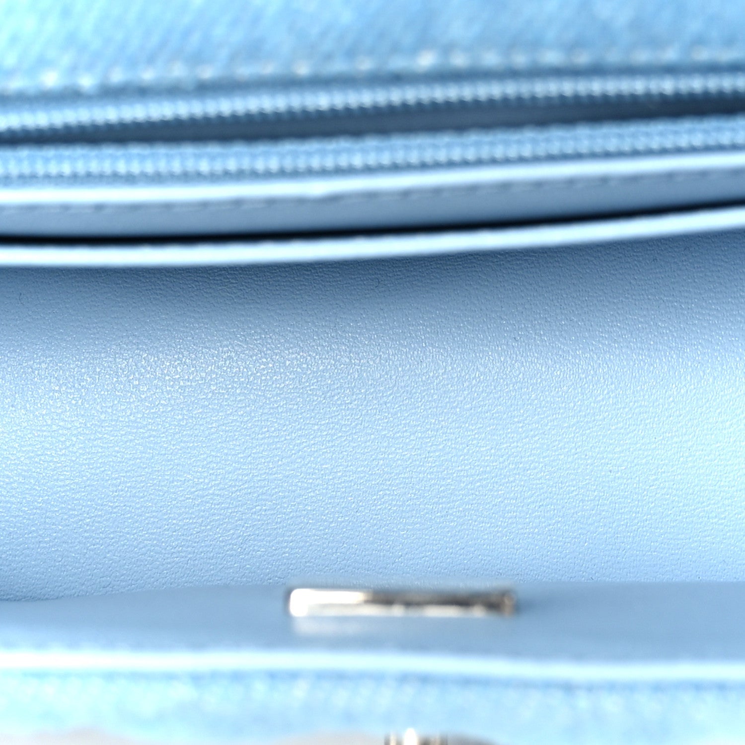 Denim Quilted Mini Rectangular Flap Blue