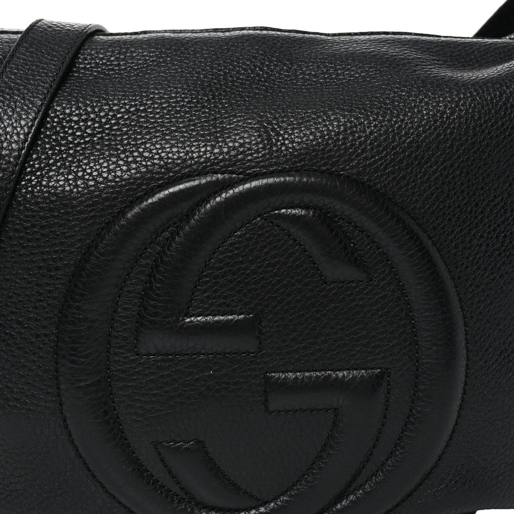 Pebbled Calfskin Medium Soho Hobo Black