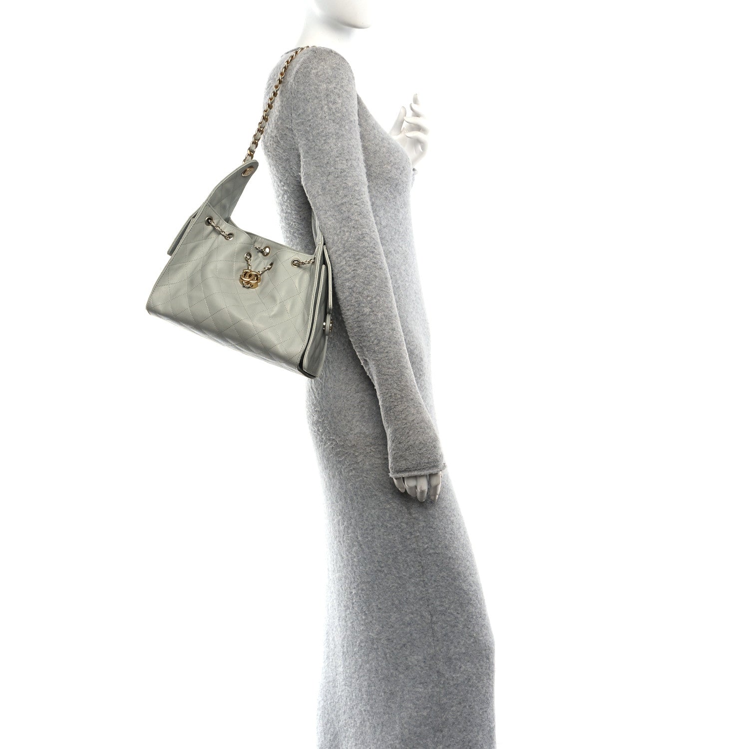 Caviar Quilted Small Chanel 25 Handbag Light Green