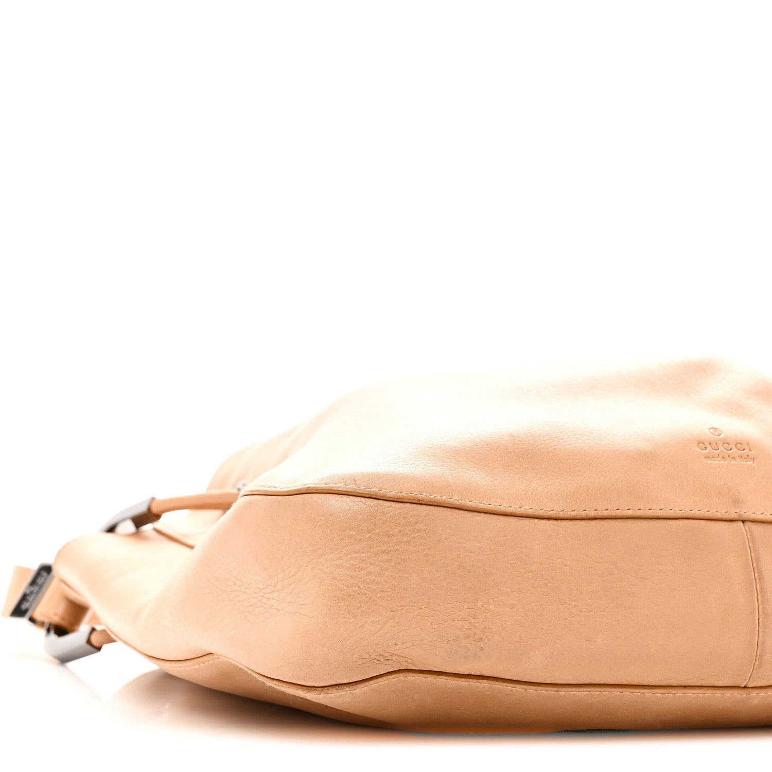 Calfskin Drawstring Small Drawstring Shoulder Bag Beige