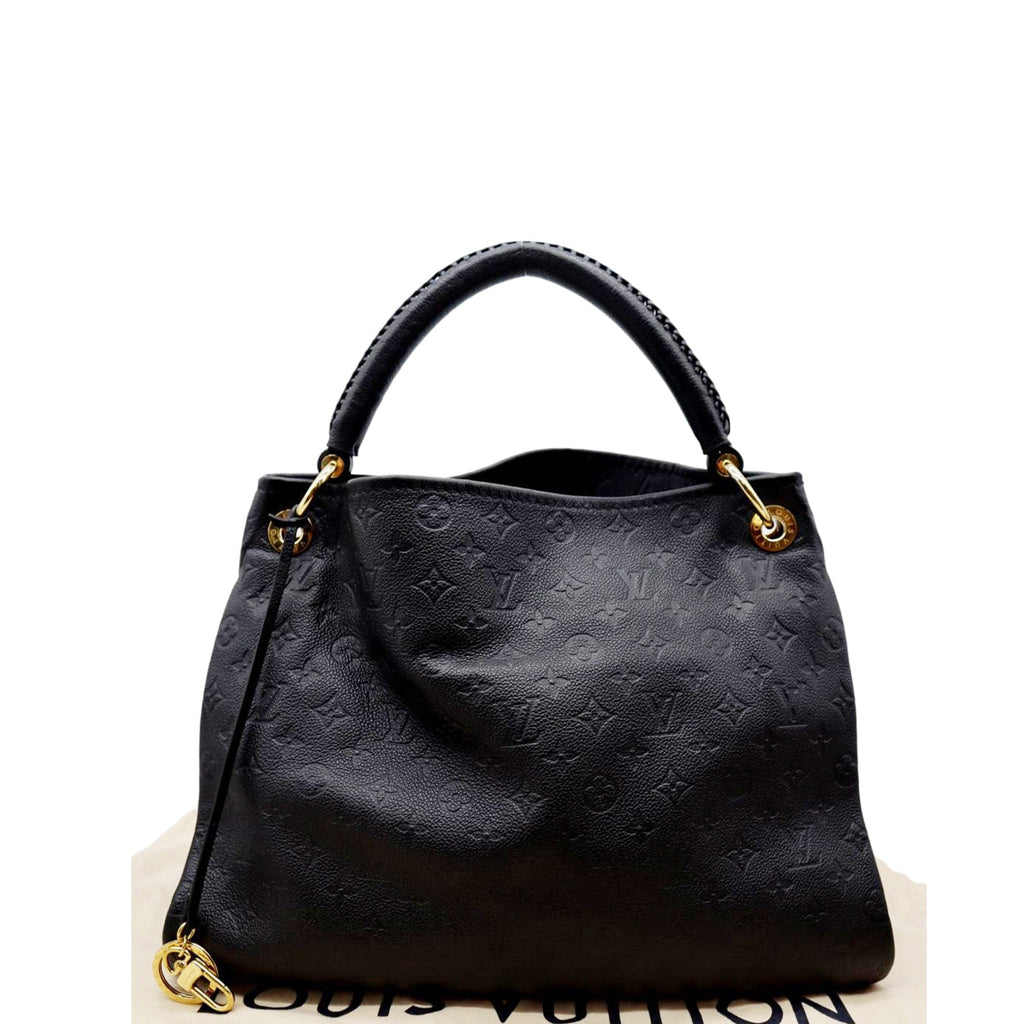 LOUIS VUITTON Artsy MM Empreinte Leather Shoulder Bag Black