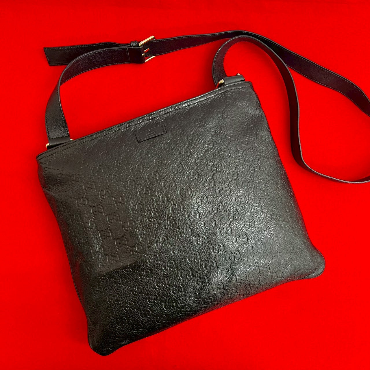 Gucci GG Logo Leather Shoulder Bag